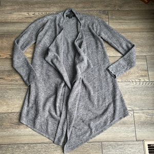 Barefoot Dreams CozyChic Lite Open Front Gray Calypso Cardigan Wrap Sweater S/M